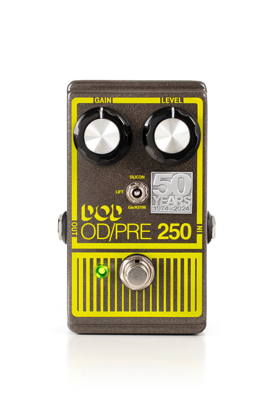 Pédale OVERDRIVE PREAMP 250, Edition limitée 50ème anniversaire, Overdrive avec 3 modes de distorsion, True Bypass, gris