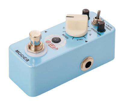 Pédale WAH, wah-wah automatique 2 modes (Auto/Touch), 5 filtres différents, boîtier métal, true bypass, bleu ciel