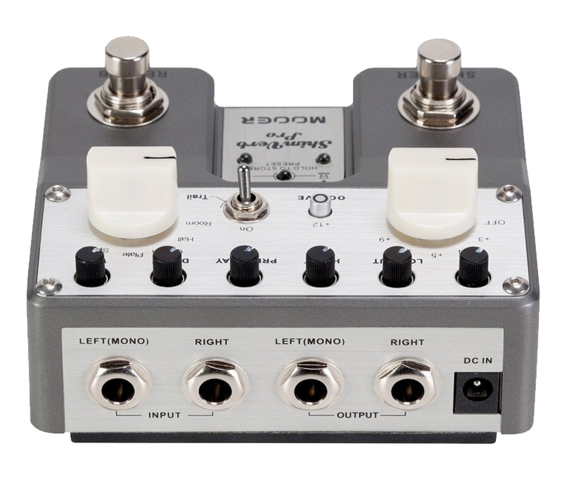 Pédale SHIMVERB PRO, série Twin, réverb numérique stéréo 5 modes plus octave, boîtier métal, true bypass, gris