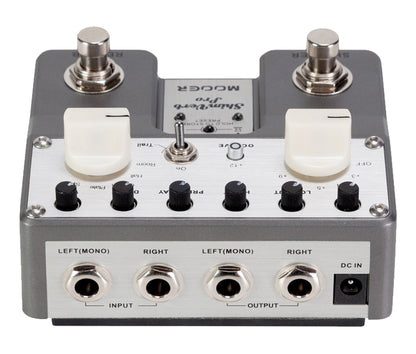 Pédale SHIMVERB PRO, série Twin, réverb numérique stéréo 5 modes plus octave, boîtier métal, true bypass, gris