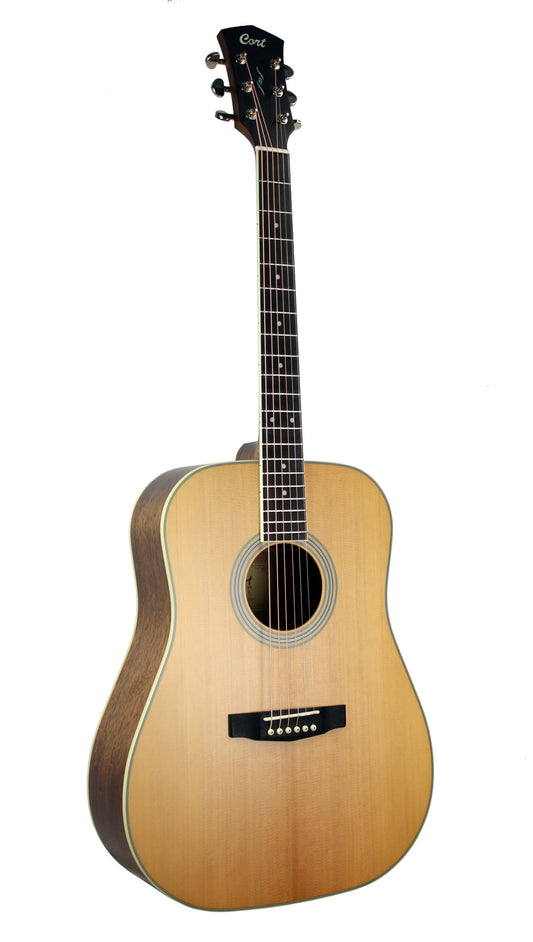 PURE-D, forme Dreadnought, table épicéa massif, f/e acajou massif, housse, naturel satiné