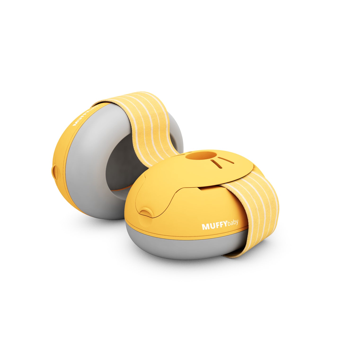 MUFFY Baby, casque auditif pour les tout-petits (de 3 à 36 mois), deux coques détachées, atténuation 24 dB, pochette, jaune