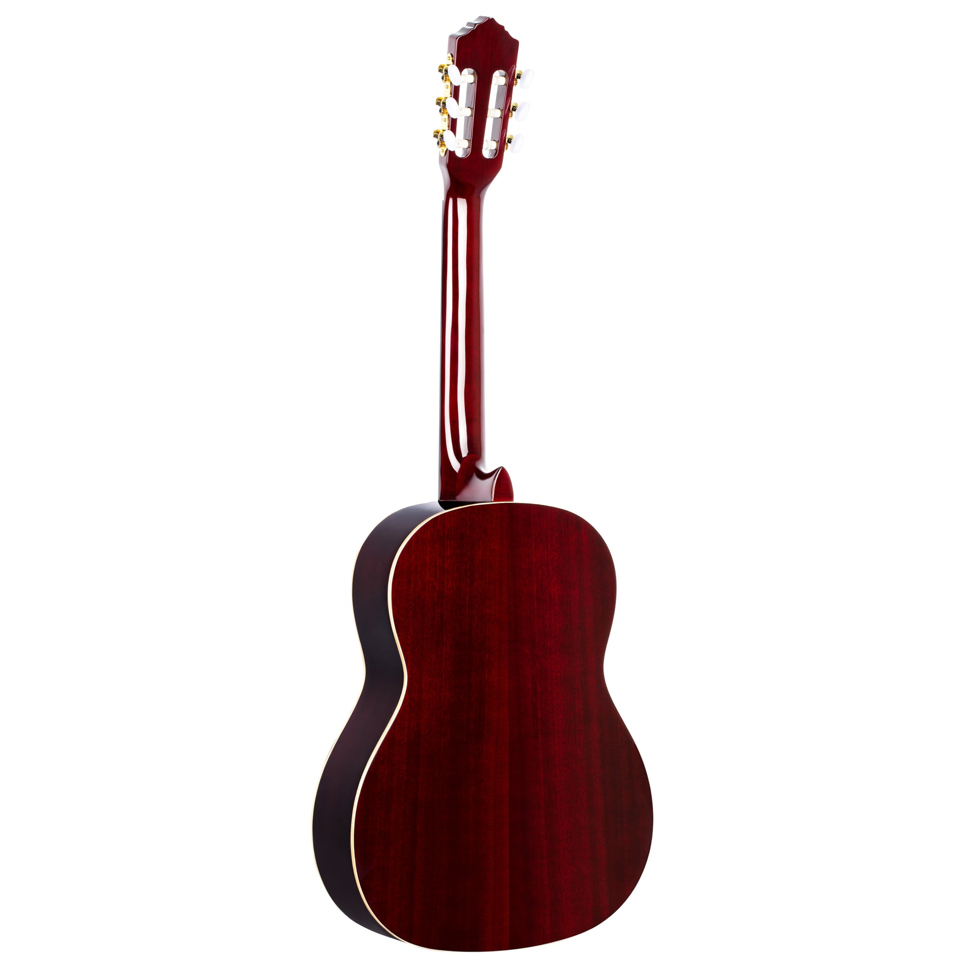 R131SN, modèle Slim Neck, table cèdre rouge massif, fond & éclisses acajou, manche acajou (sillet 48 mm), housse, bordeaux tr.