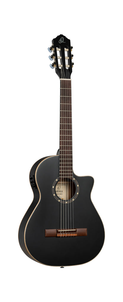 RCE12534-SBK, corps Thinline, pan coupé, EQ Magus X/G, table épicéa, f/e acajou, sillet 45 mm, housse, noir satiné