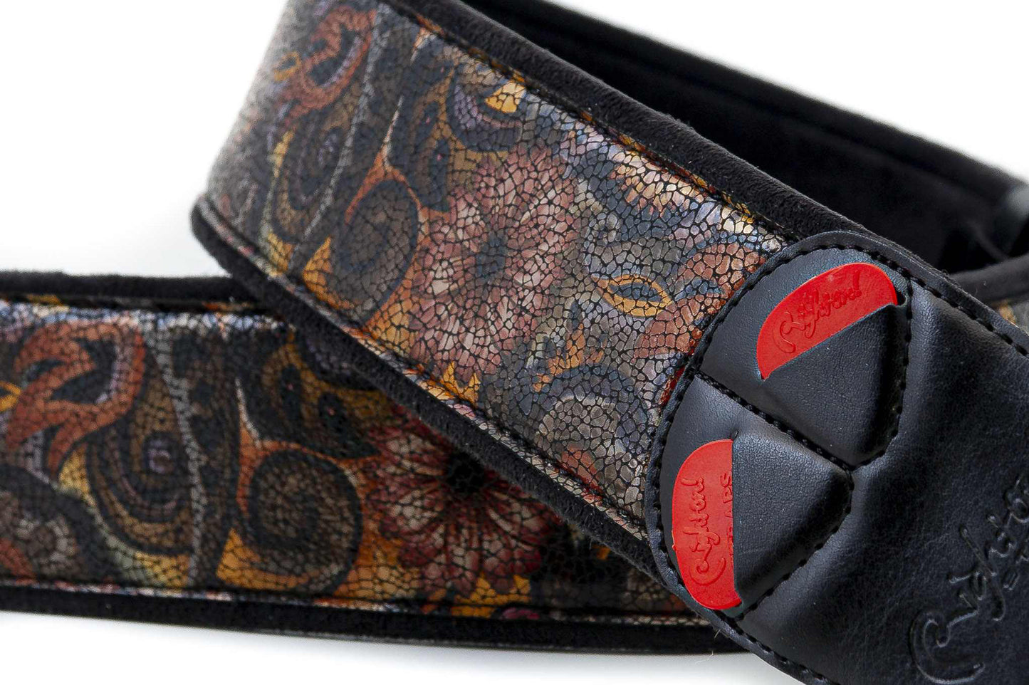 Courroie modèle CRUNCH, extérieur synthétique, largeur 6 cm, longueur 100 à 145 cm, porte-médiators intégré, noir