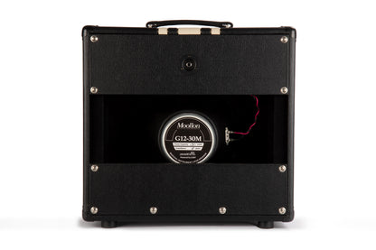 Enceinte guitare, 30W (8 ohms), 1 x 12" Moollon G12-30M, connecteur jack, poids: 14 kg, dimensions: 47 x 50 x 23 cm, noir
