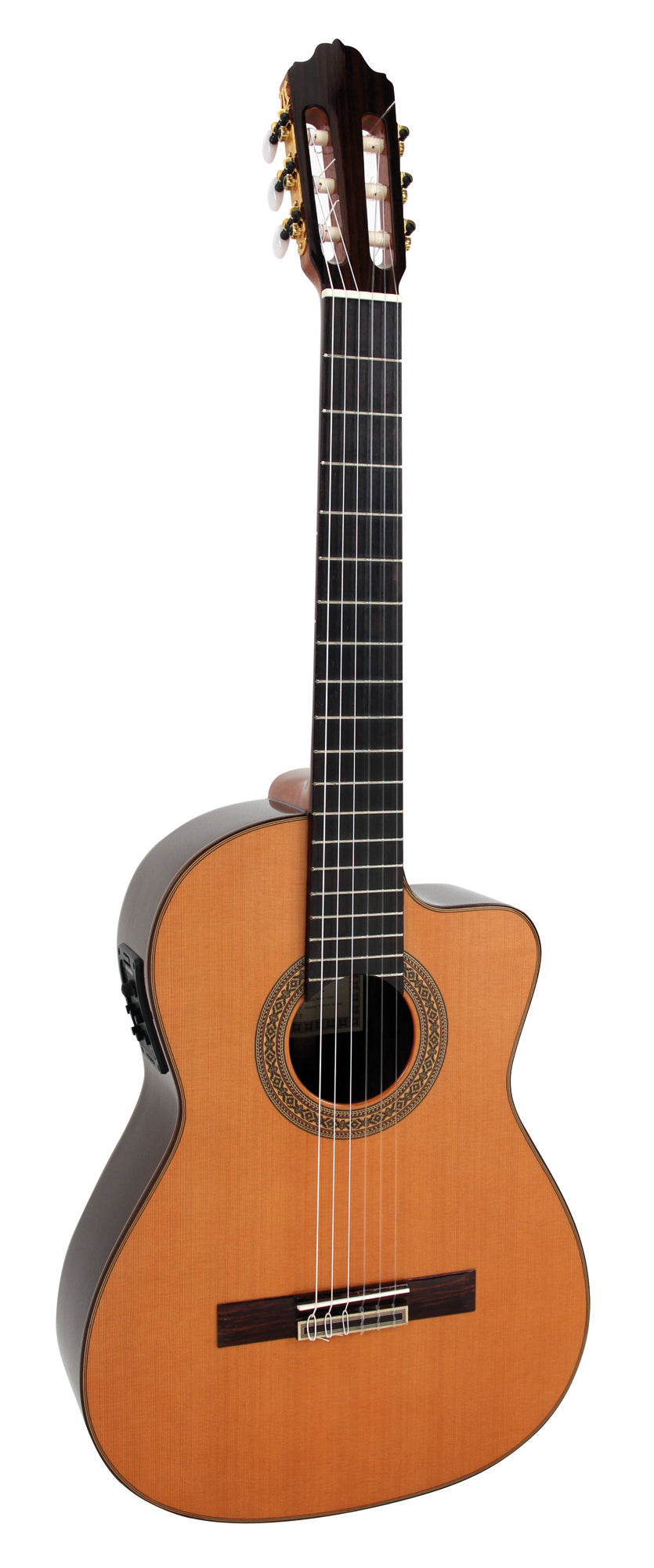 7CE, pan coupé, EQ Fishman Prefix Pro Blend, table cèdre massif, fond palissandre massif, soft case