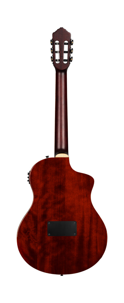 RTPDLX-ACA, modèle TourPlayer gaucher, EQ Magus X, corps okoumé, table acacia, sillet 48 mm, housse, dégradé brillant