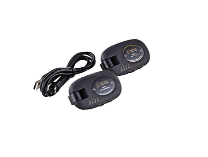 Système sans-fil pour guitare 4 canaux, émetteur et récepteur rechargeables, bande de fréquence 2.4 GHz, noir