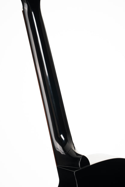 L60, forme Orchestra Model, pan coupé, table épicéa massif, fond & éclisses acajou, touche laurier, EQ CE304T, noir brillant