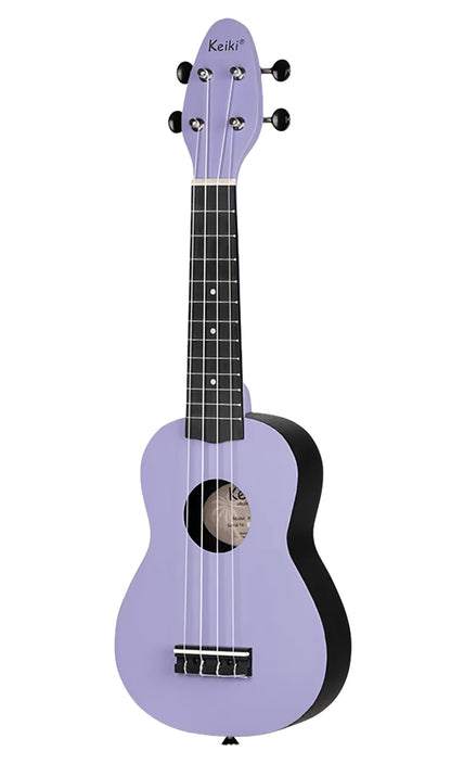 K2-LAF, pack ukulélé Soprano, table agathis, corps ABS galbé, manche okoumé, 12 frettes, accessoires, lavender field satiné