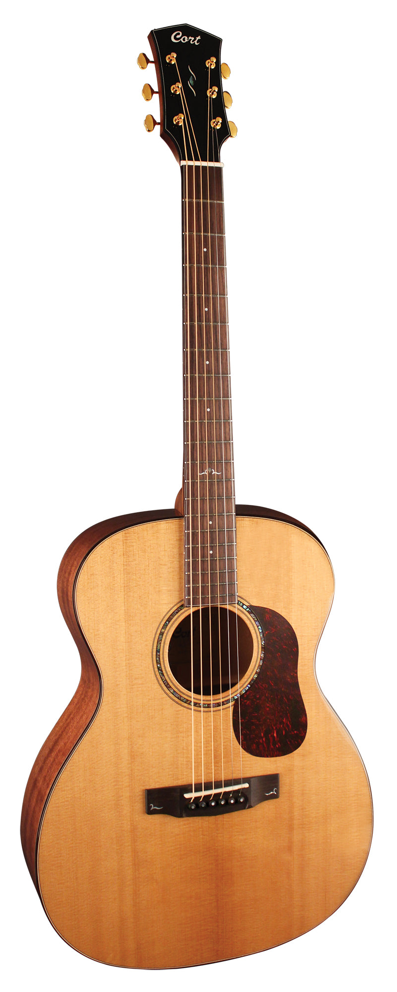 GOLD-O6, forme Orchestra Model, table épicéa Sitka massif torréfié, fond & éclisses acajou massif, naturel brillant