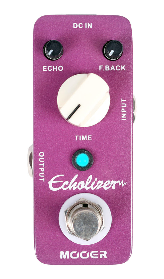 Pédale ECHOLIZER, délai numérique (25-600ms), son chaleureux proche d'un délai analogique, boîtier métal, true bypass, violet