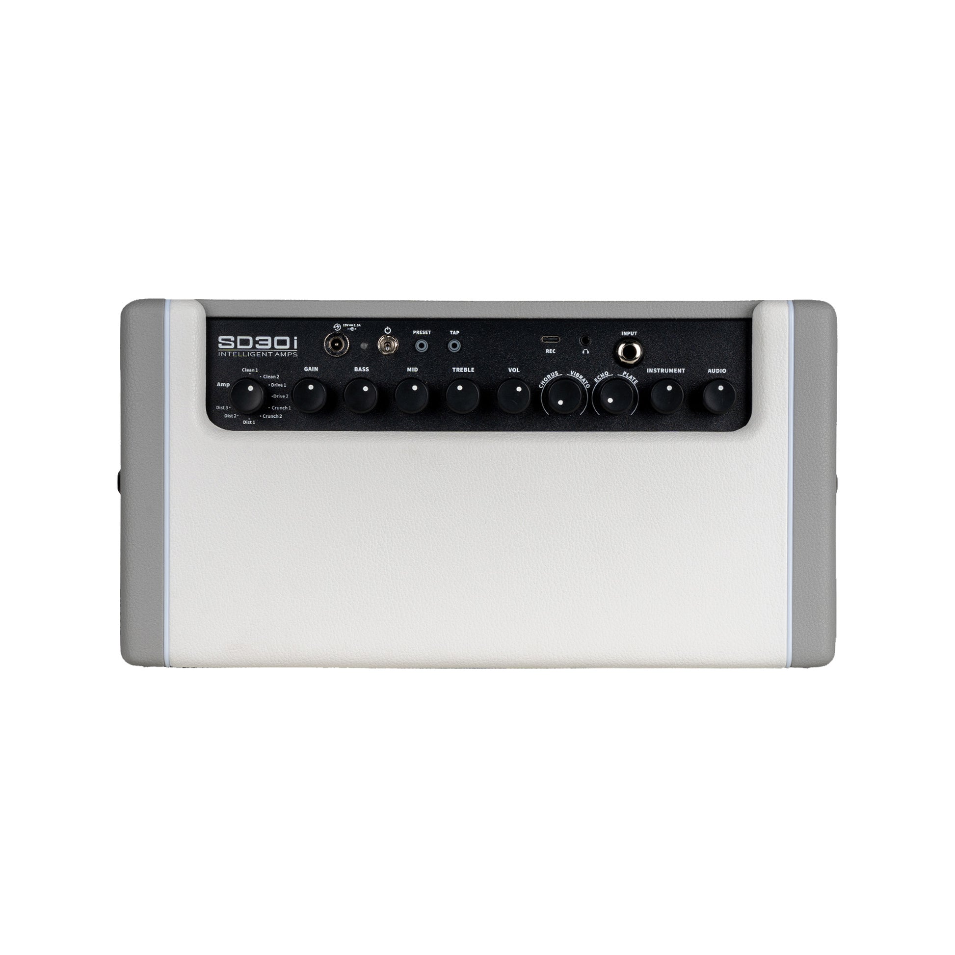 Ampli SD30i, 30W, 2x HP 4", 52 modélisations d'amplis, 25 simulations d'enceintes, 126 effets, sur batterie rechargeable, blanc