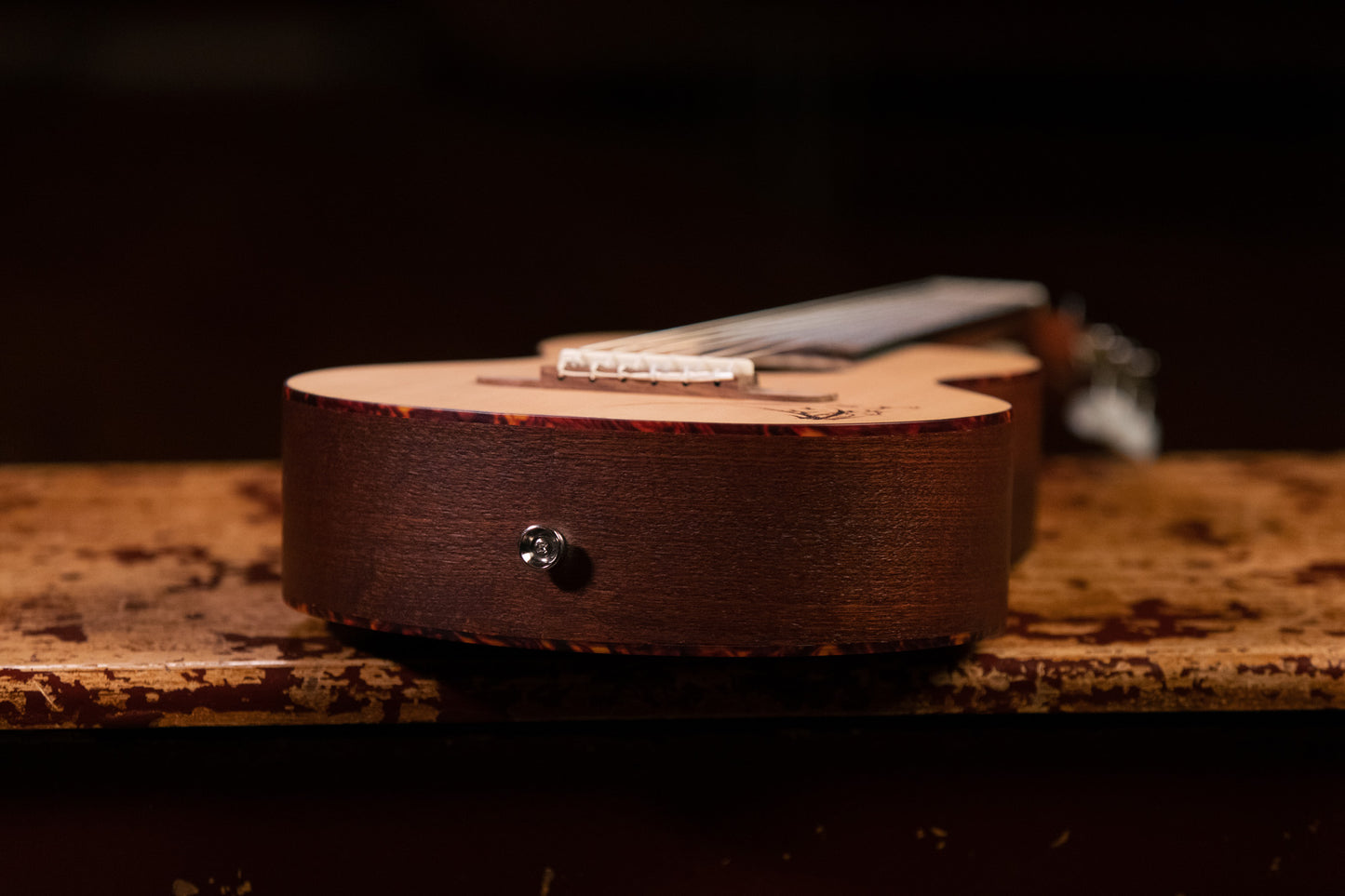 RGL5, table épicéa avec motif, fond & éclisses acajou, manche acajou (47 mm au sillet), naturel satiné
