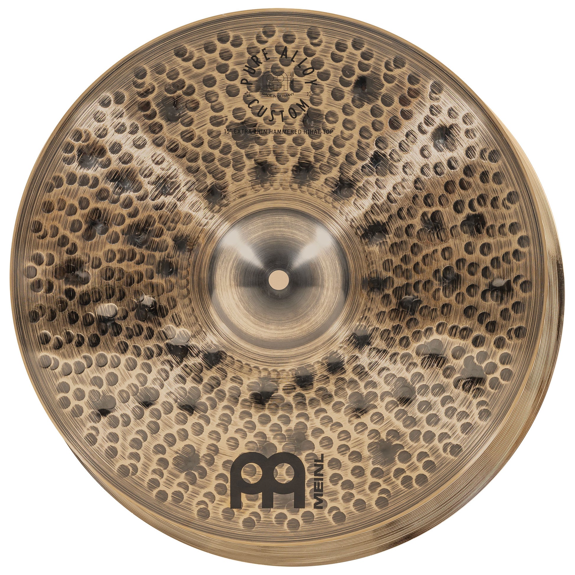 Hithat 15" Extra thin hammered Meinl Pure Alloy Custom fini smoked-bronze, brilliant
