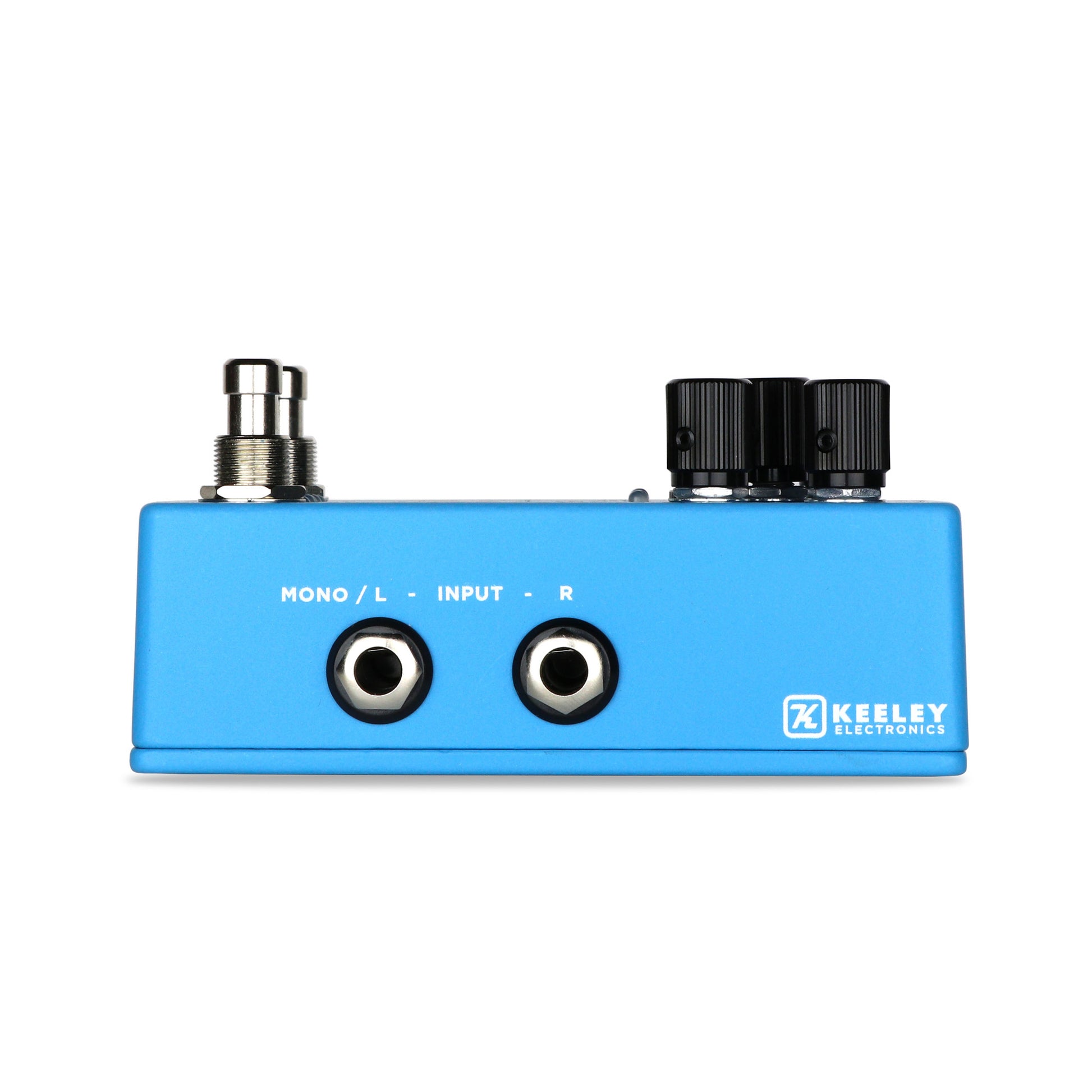 Pédale HYDRA, réverb et trémolo stéréo, 3 presets, tap tempo, entrée pour pédale d'expression, boitier métal, bleu