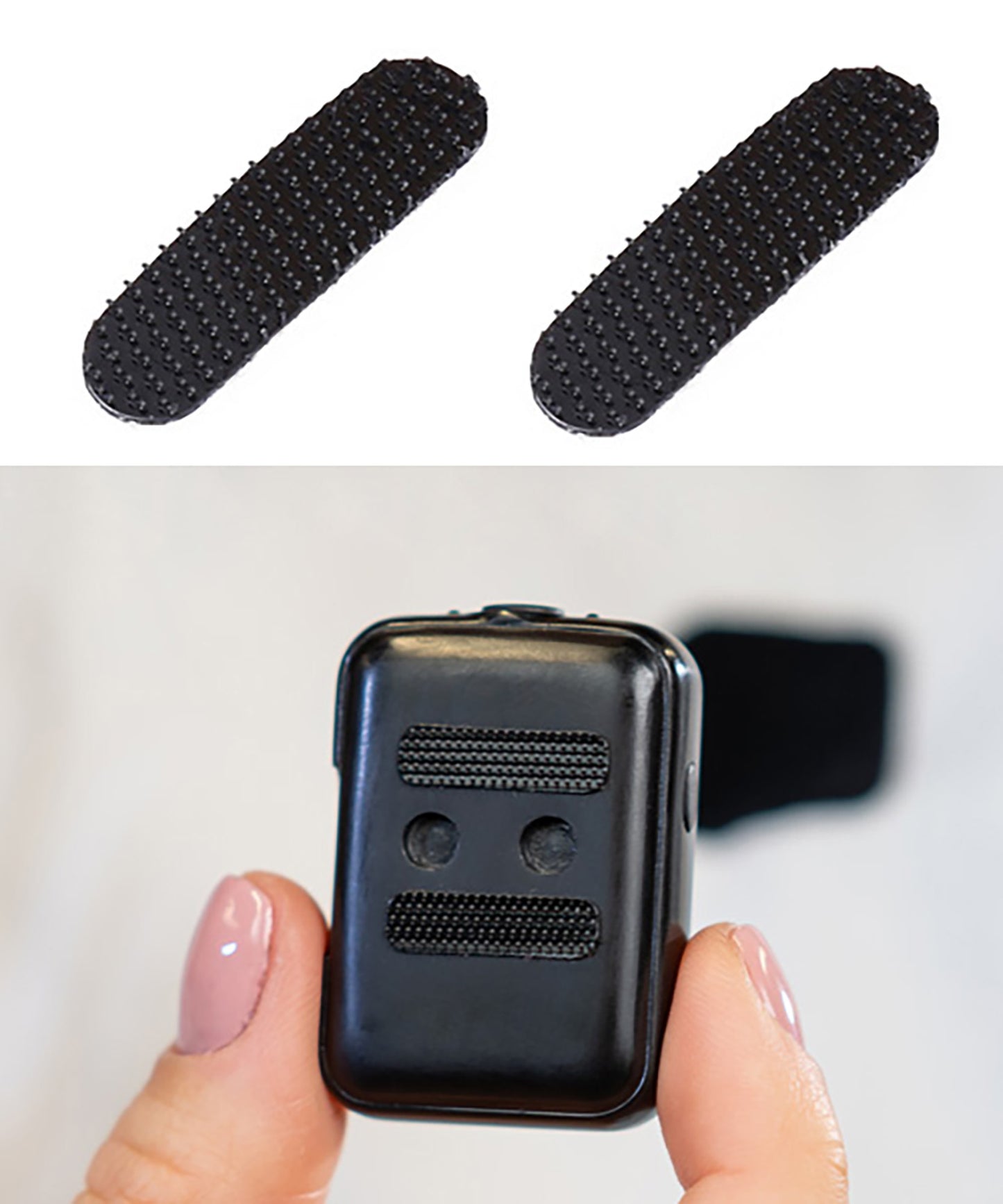 Boite d'attaches de rechange type scratch pour système XVIVE U6, 40 patchs carrés et 10 petites attaches autocollantes, noir