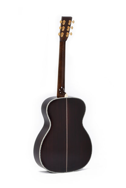 Modèle SOMR-45L, Orchestra Model, table épicéa massif, f/e palissandre massif, touche ébène, étui, naturel brillant, gaucher