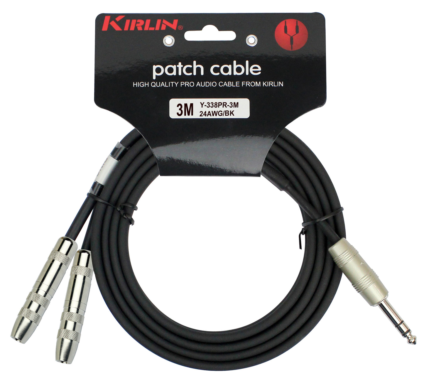 Câble patch MEDIUM Jack stéréo/2x Jack femelle mono, 3 mètres, noir