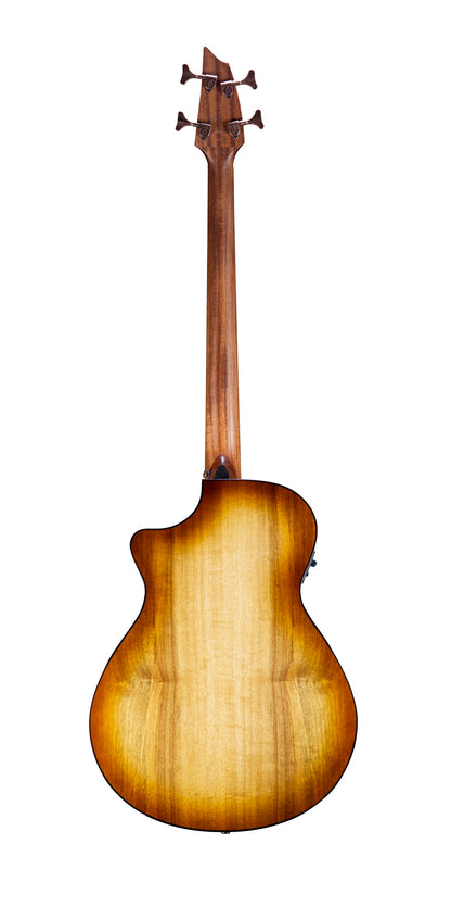 PURSUIT EXOTIC S BASSE FRETLESS AMBER CE, table myrtlewood massif, f/e myrtlewood, diapason 34", EQ Fishman Presys I, amber