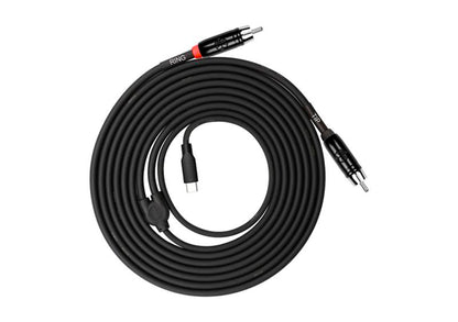 Câble patch USB-C/2x RCA, 3 mètres, noir