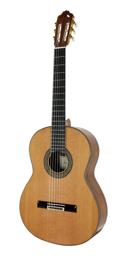 MOD.12, table cèdre massif, f/e palissandre massif, manche cèdre avec insert fibre de carbone, touche ébène, soft case