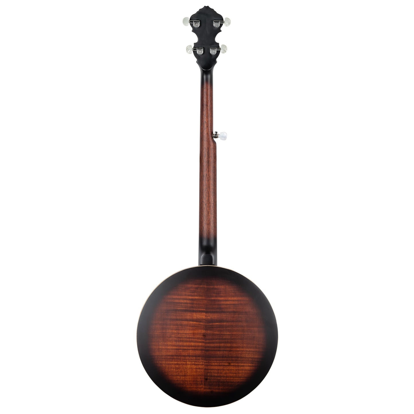 OBJ300, banjo 5 cordes, 24 tirants, fond érable, éclisses acajou, manche acajou, touche palissandre, whiskey burst satiné