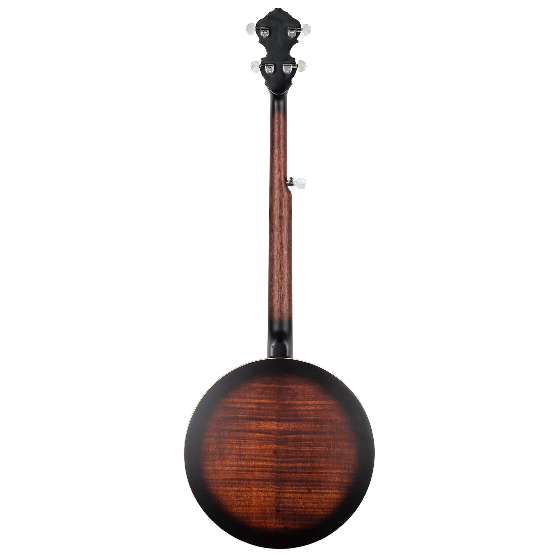 OBJ300, banjo 5 cordes, 24 tirants, fond érable, éclisses acajou, manche acajou, touche palissandre, whiskey burst satiné