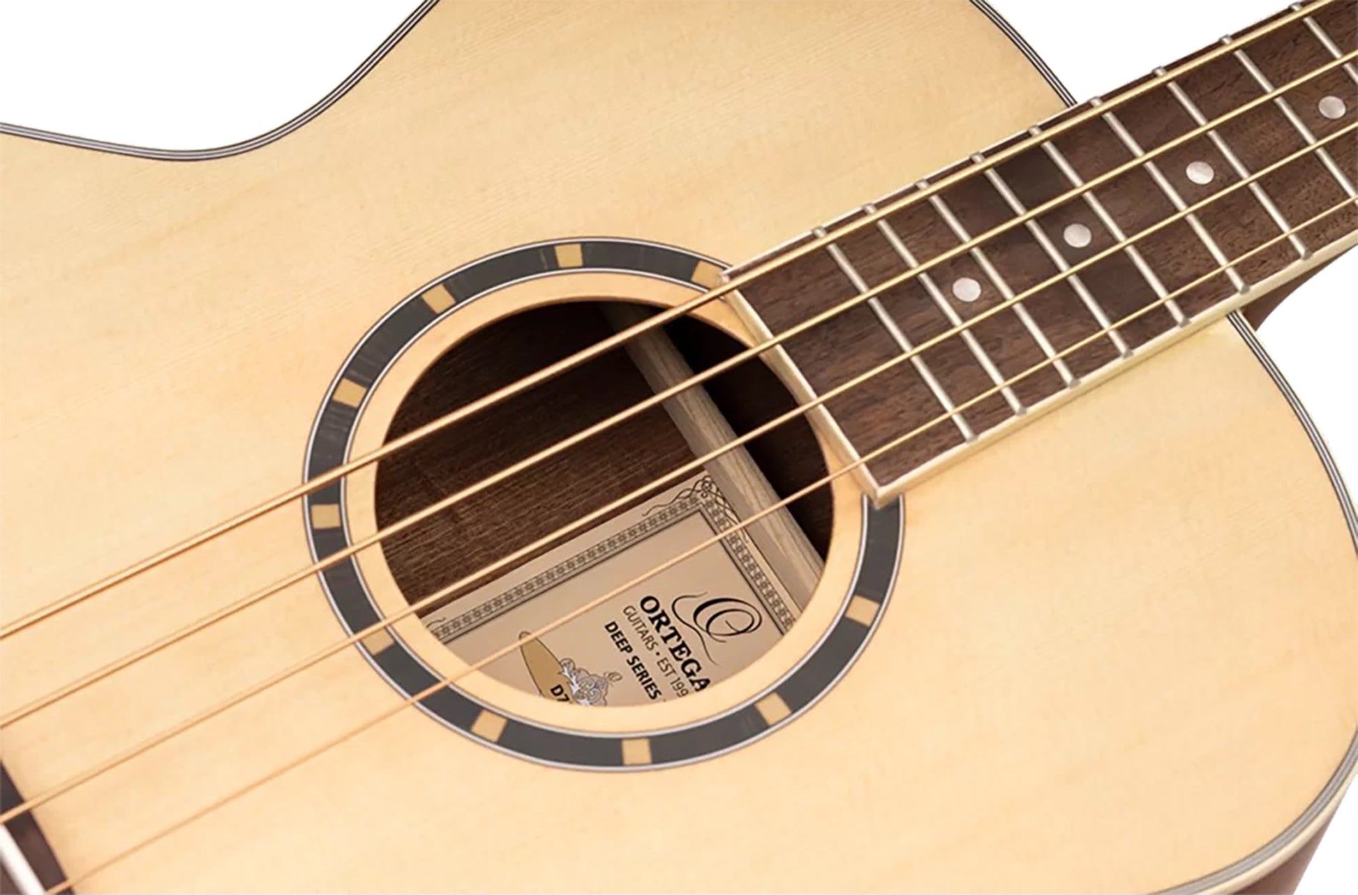 D7E-4, basse 4 cordes, EQ Ortega MagusPro/B, table épicéa, f/e acajou, manche acajou, naturel satiné