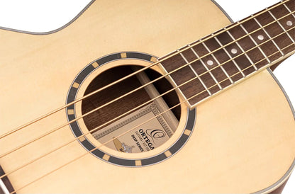 D7E-4, basse 4 cordes, EQ Ortega MagusPro/B, table épicéa, f/e acajou, manche acajou, naturel satiné