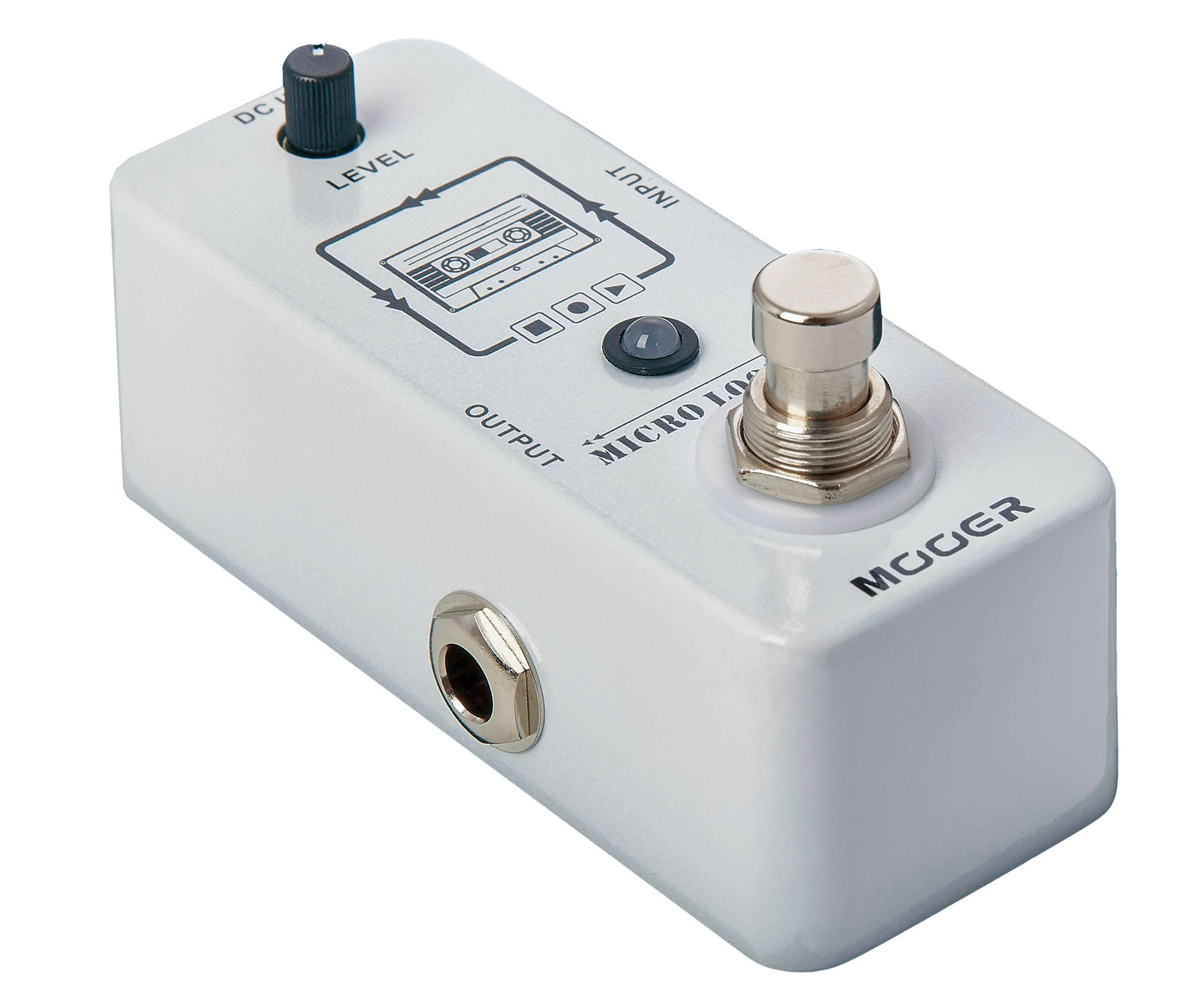 Pédale MICRO LOOPER, looper, overdubs illimités, jusqu'à 30 minutes d'enregistrement, boîtier métal, true bypass, blanc