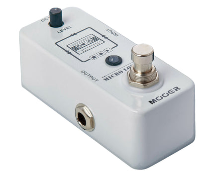 Pédale MICRO LOOPER, looper, overdubs illimités, jusqu'à 30 minutes d'enregistrement, boîtier métal, true bypass, blanc