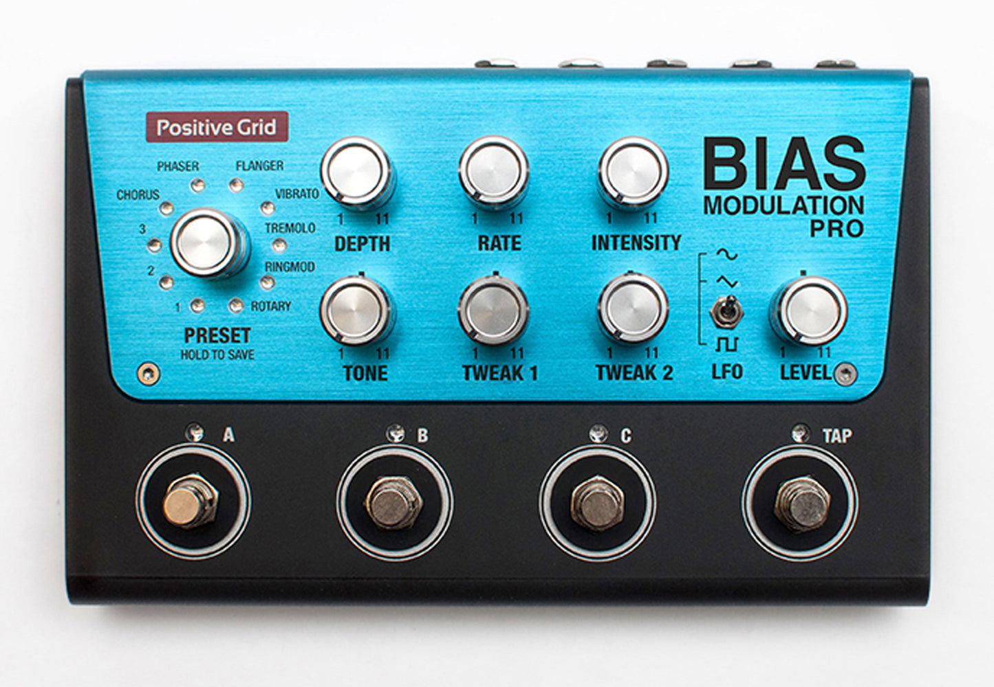 BIAS Modulation Pro, pédale modulation, 1.3 kg, avec alimentation, noir et bleu