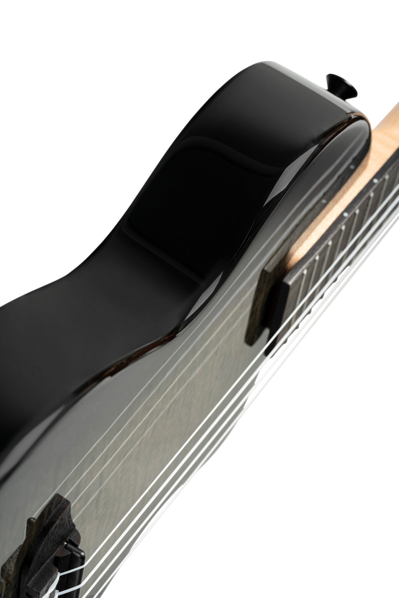 NEO-U-TGB, modèle Ténor, pan coupé, EQ MagusExpress, table érable flammé, corps okoumé, manche érable, housse, gris