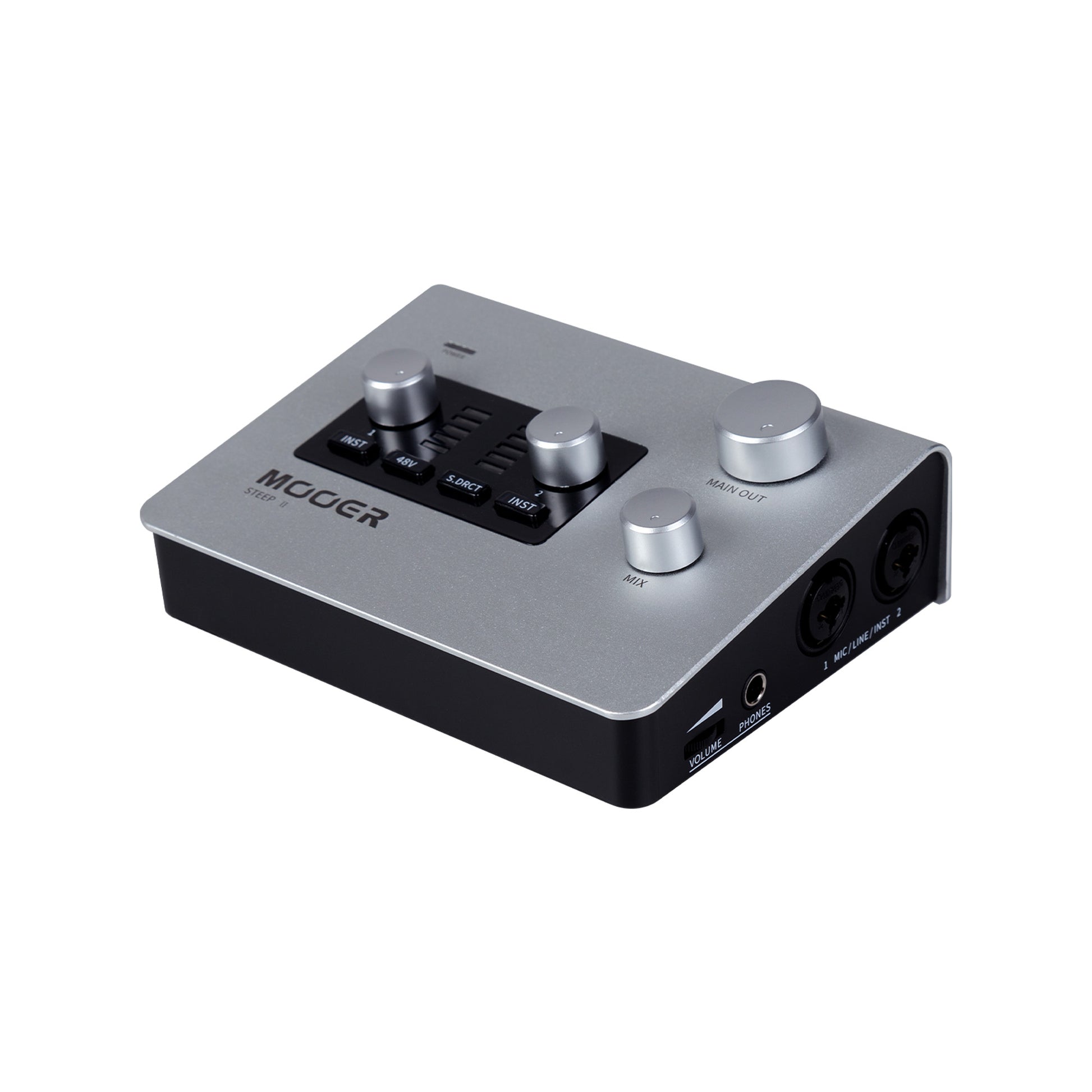 Interface audio STEEP II, 2 canaux, deux entrées combo XLR/Jack, alimentation fantôme, USB type C 2.0, MIDI In/Out, argent