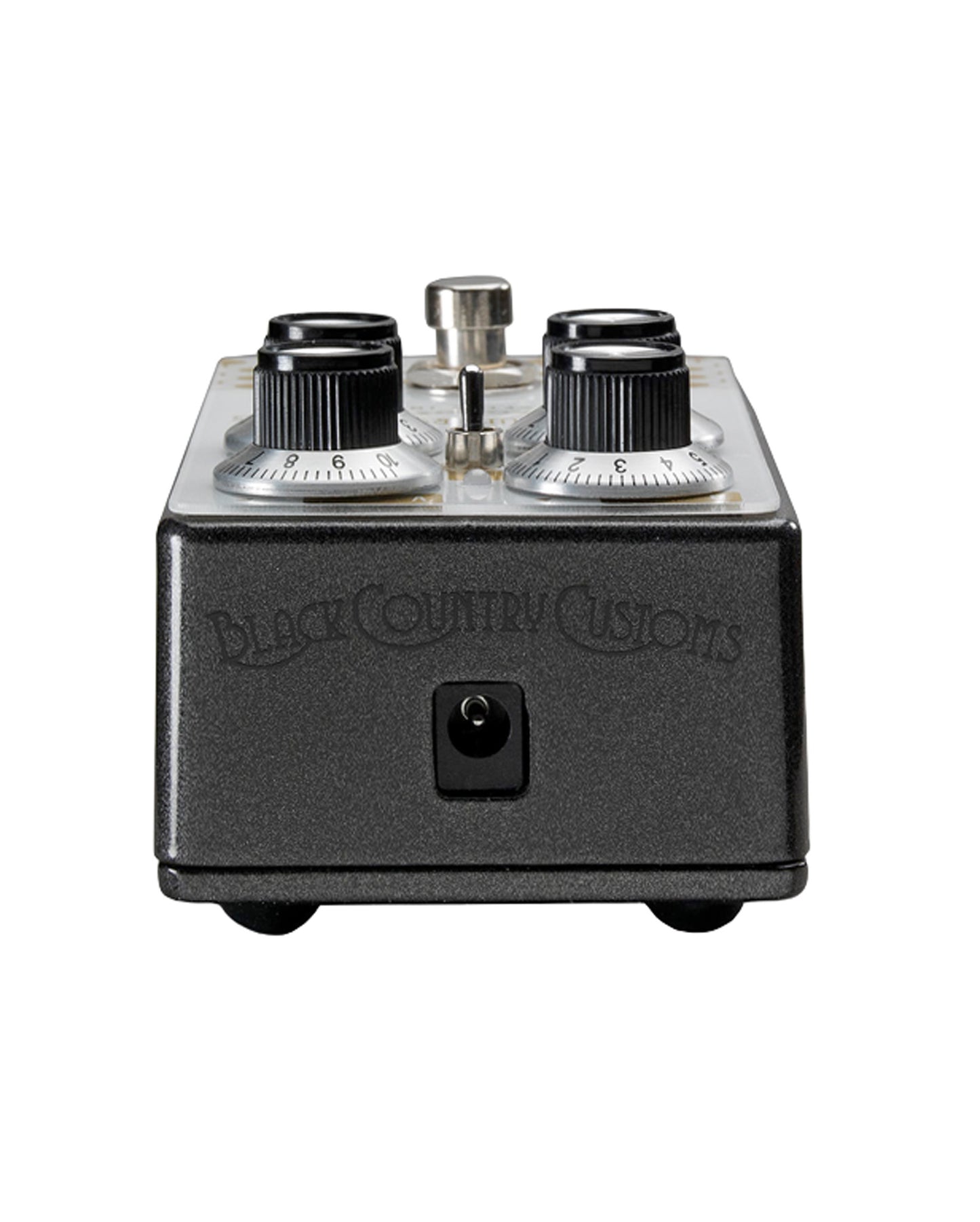 Pédale boost STEELPARK, 3 modes, jusqu'à 30dB de gain, switch silencieux, boitier métal, blanc et or