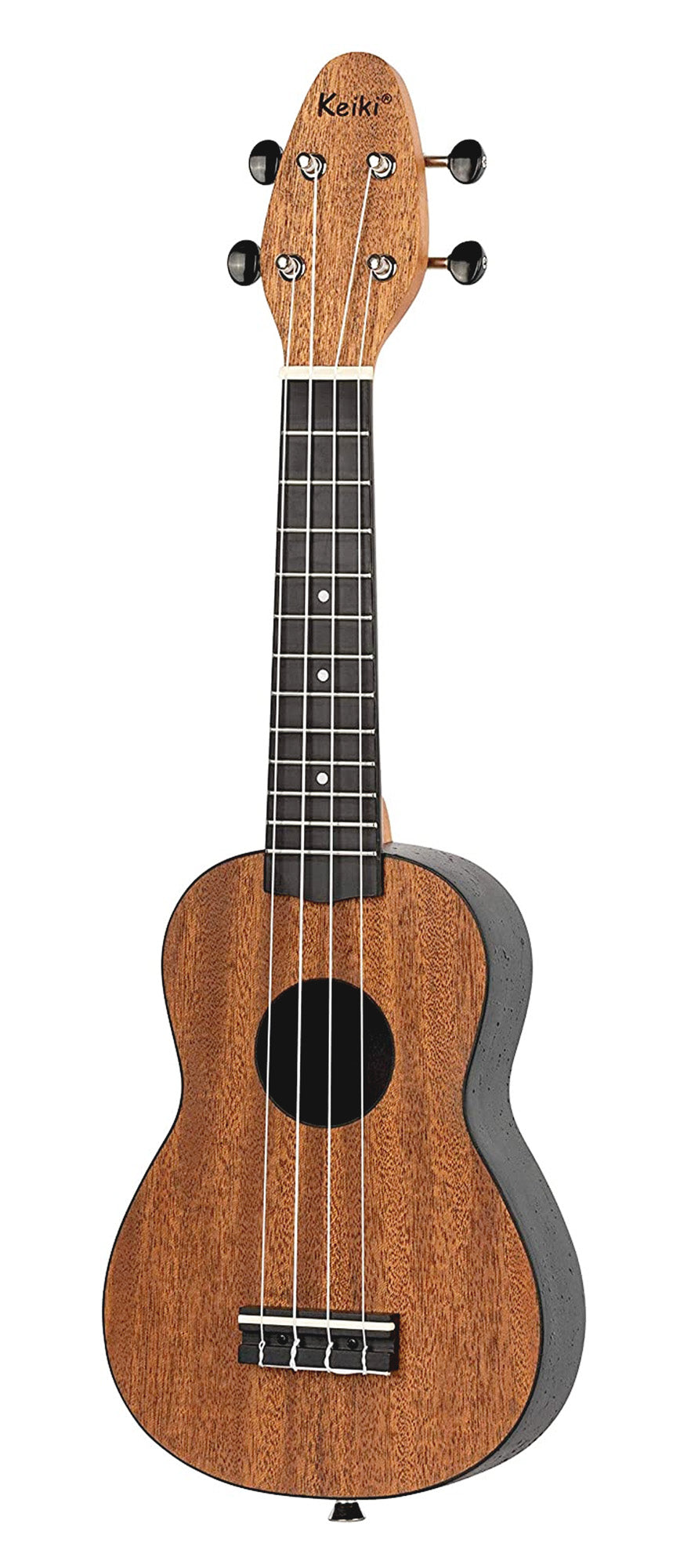 K2-MAH, pack ukulélé Soprano, table acajou, corps ABS galbé, manche okoumé, 12 frettes, accessoires