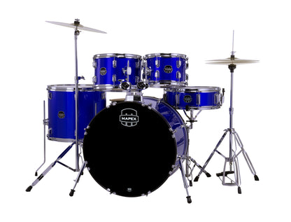 MAPEX COMET STAGE 22 5F BLEU INDIGO COMPLETE AVEC HARDWARE, SIEGE ET CYMBALES