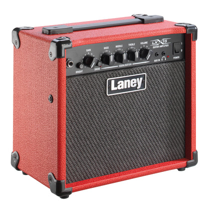 Ampli guitare électrique 15W, 2x HP 5", 1 canal avec Drive commutable, EQ 3 bandes, switch Bright, entrée aux, 6.5 kg, rouge