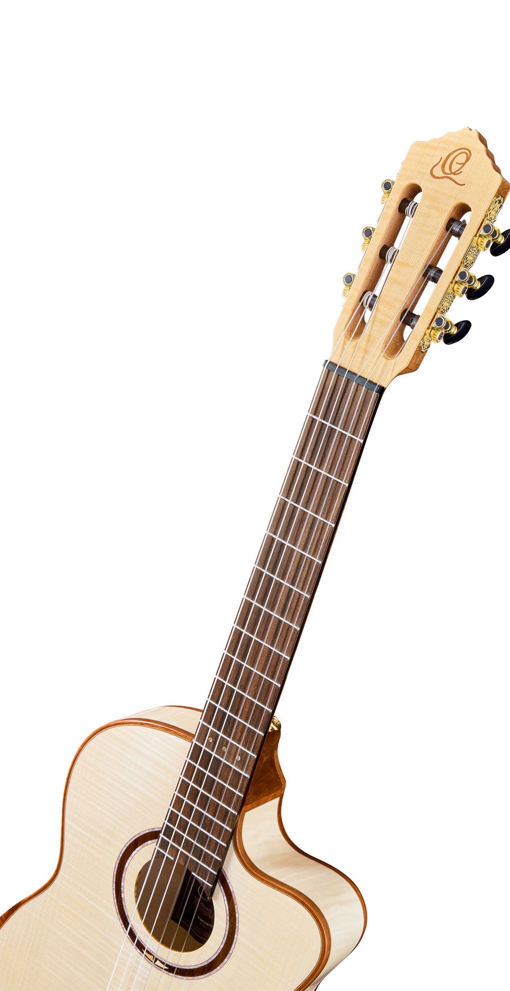 BRIDESUITE C/E, Thinline, pan coupé, EQ MagusPro, table épicéa massif + placage érable flammé, f/e érable flammé, nat. brillant