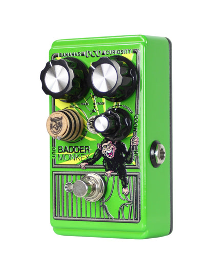 Pédale BADDER MONKEY, overdrive 3 circuits dont 2 mélangeables, switch de phase, EQ, True Bypass, plaque réversible, vert
