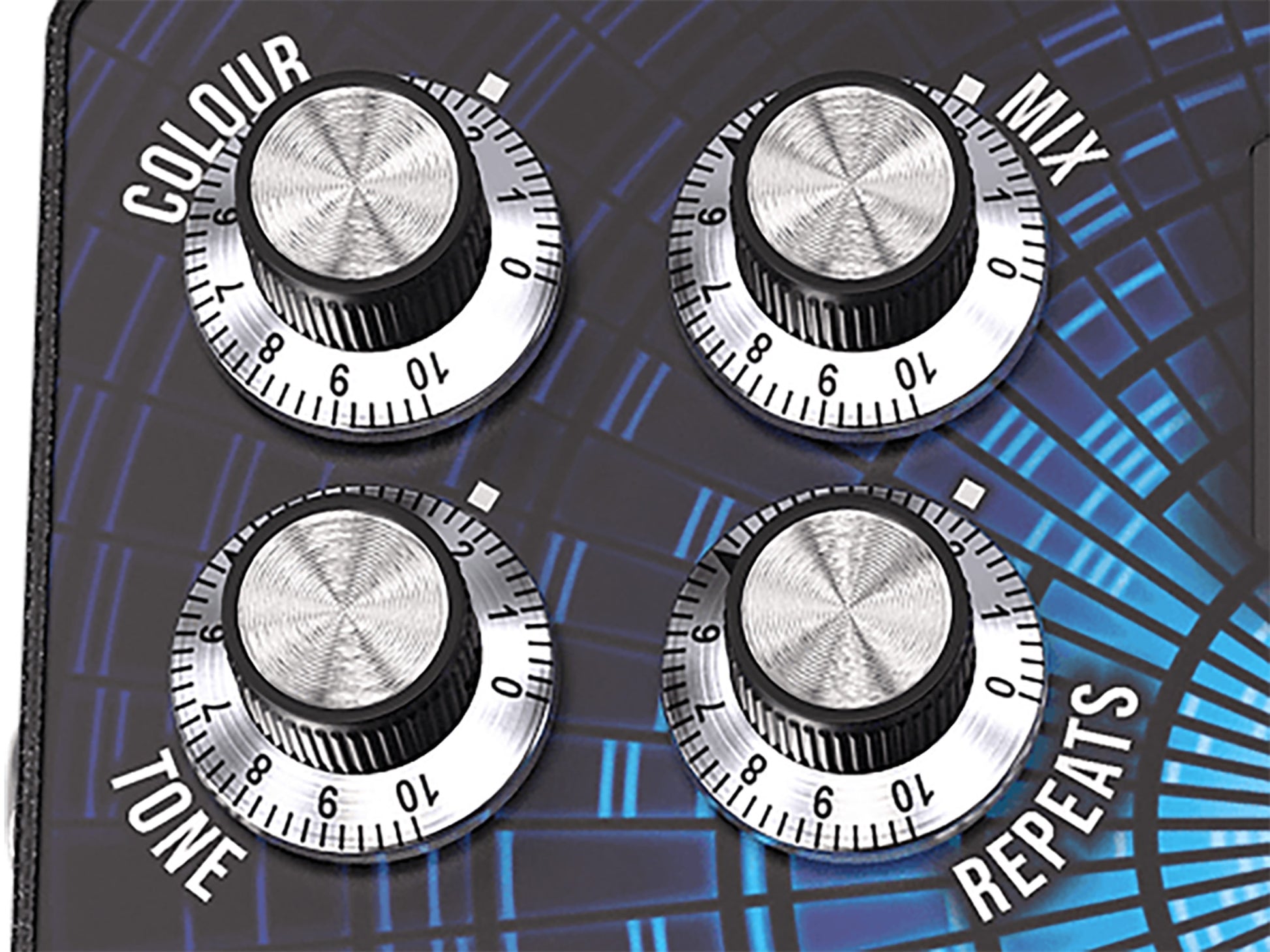 Pédale délai THE DIFFERENCE ENGINE, stéréo, 3 modes (Analogue, Digital, Dynamic), 100 presets, écran OLED 2.42", bleu