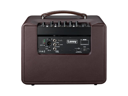 Ampli guitare acoustique 60W (Classe D) A-Solo, 1x HP 8" double cône, 2 canaux identiques, marron