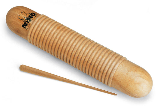 Guiro en hévéa avec grattoir, naturel