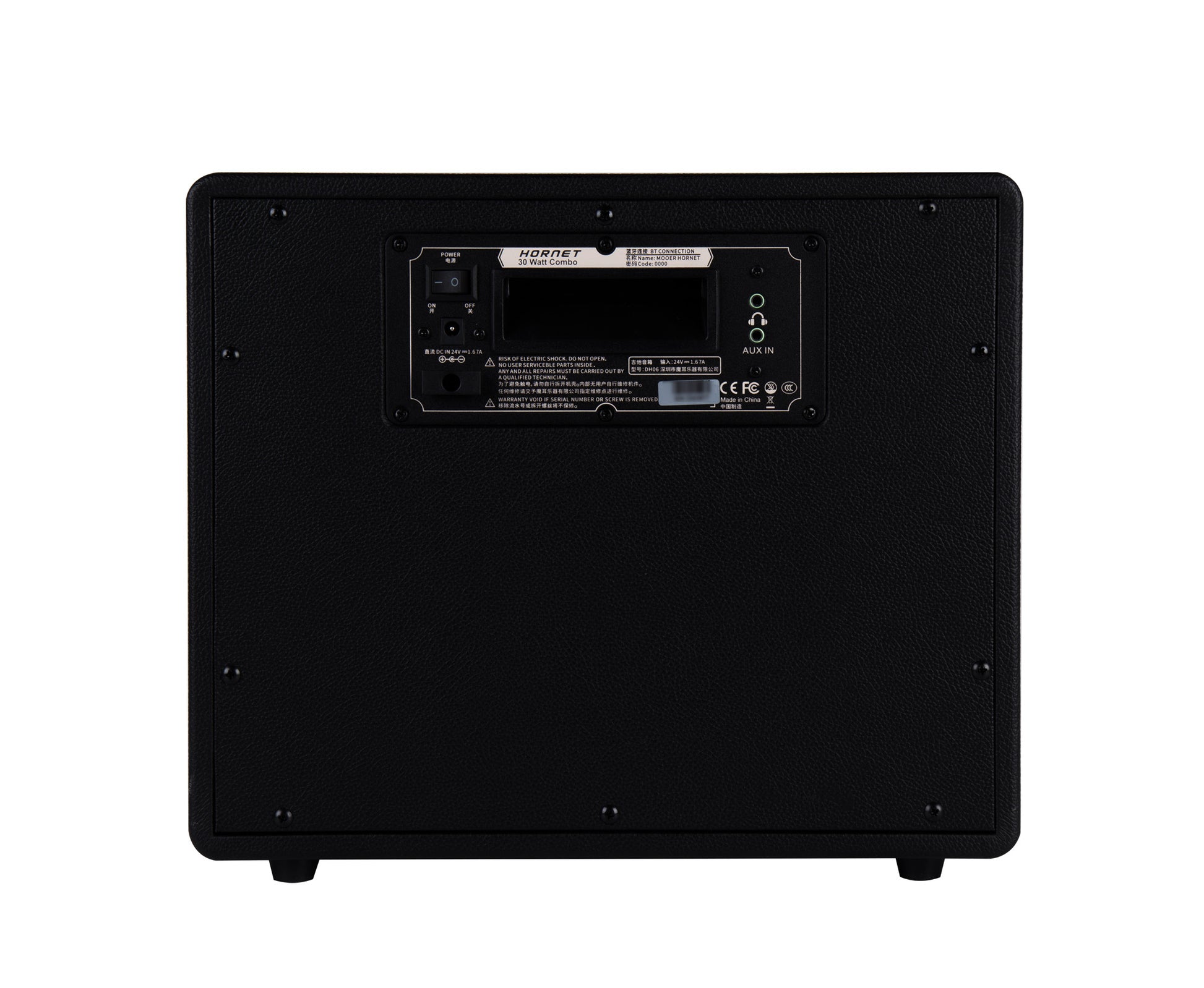 Ampli HORNET 30 BLACK, 30W, HP 8", 9 modélisations d'amplis haute-qualité, effets Modulation/Délai/Réverb, noir