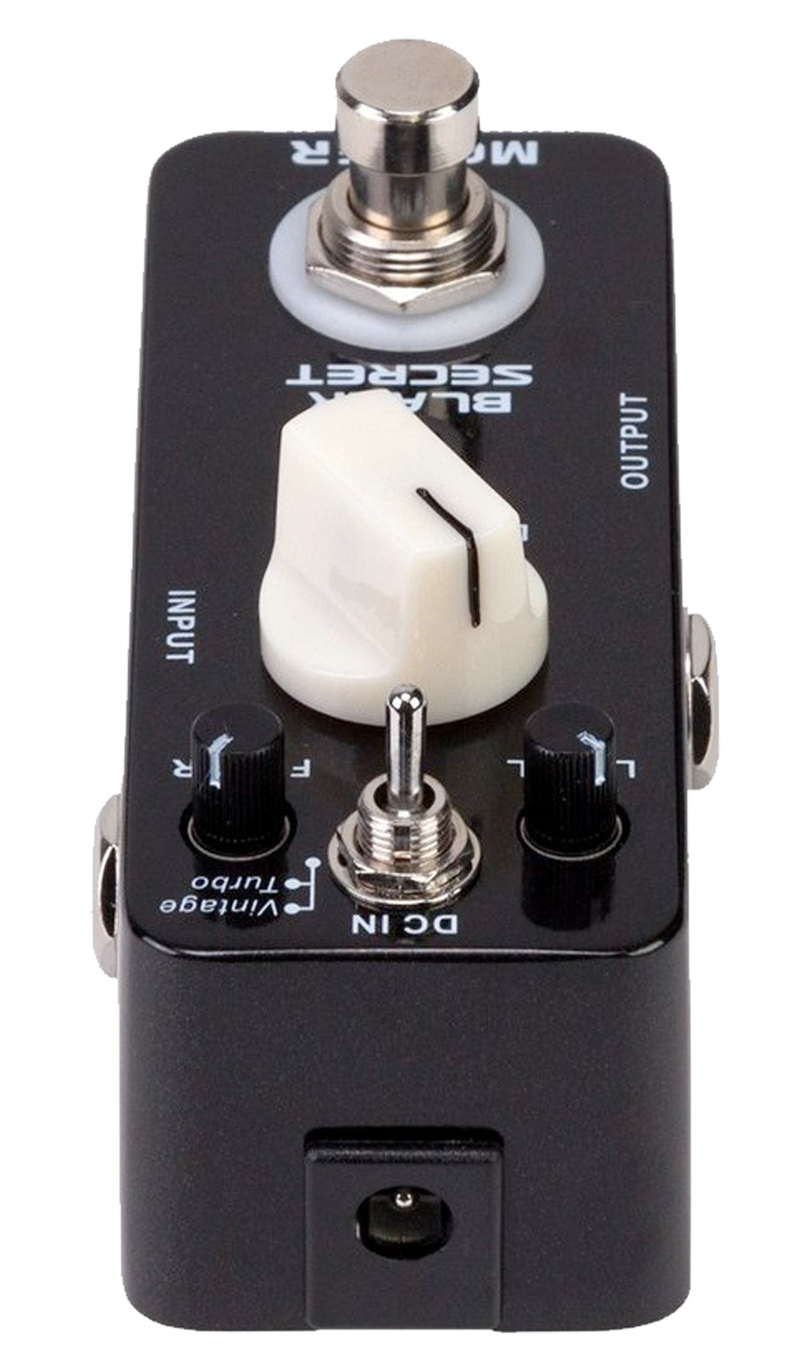 Pédale BLACK SECRET, distorsion vintage chaude et douce à deux modes (Vintage/Turbo), boîtier métal, true bypass, noir