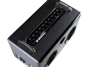Ampli basse B-SOCIAL, interface audio Bluetooth et USB compatible PC/Mac, 2 x 35W, 2x HP doubles concentriques 5", 7.6 kg, noir