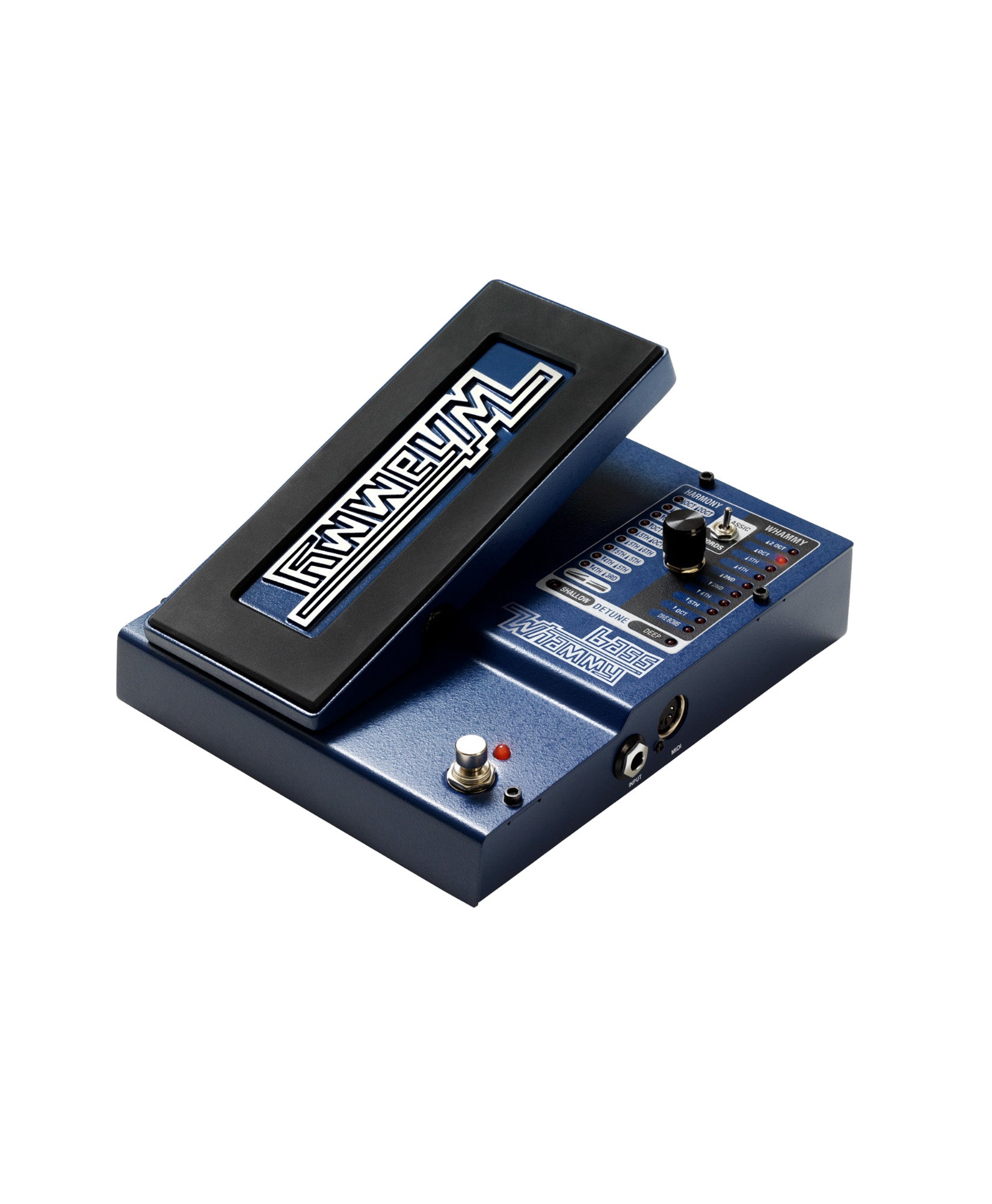 Pédale BASS WHAMMY, pitch shifter optimisé pour la basse, modes Classic et Chords (polyphonique), bleu