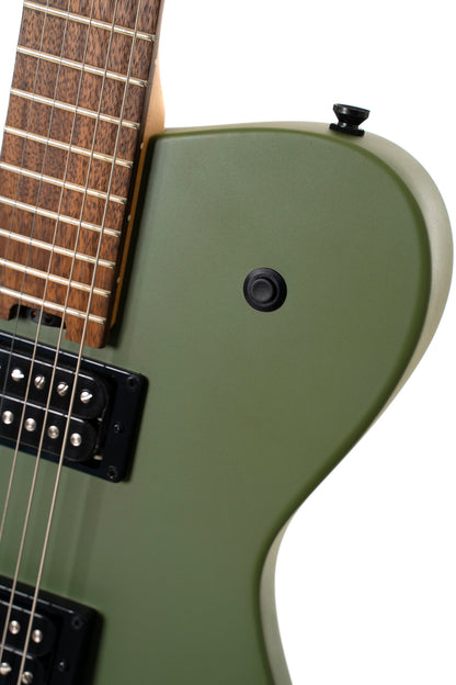 MBM-2HG-B, signature Matt Bellamy, corps tilleul, manche érable, micros,"Kill" bouton, gaucher, vert olive satiné